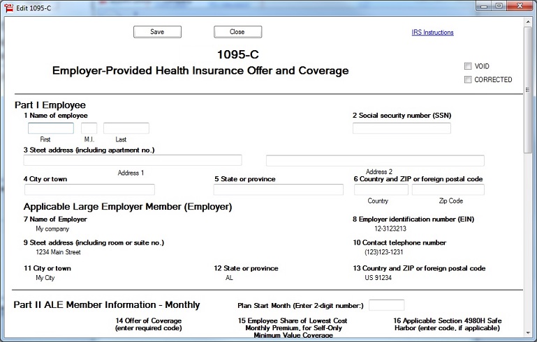 ACA 1095 & 1094 Form Software