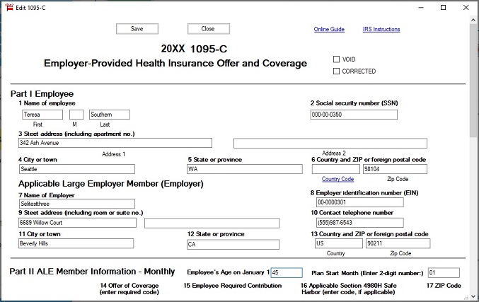 add 1095-C form