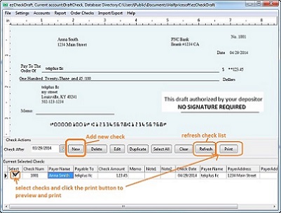 ezCheckDraft screenshot