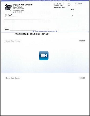 QB blank check printed by ezCheckPrinting software