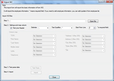 import W-2 data