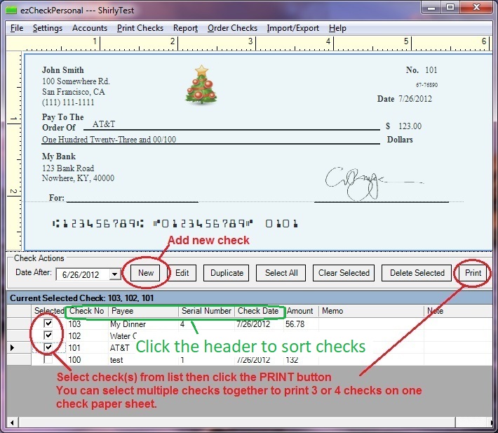 Personal Check Printing software