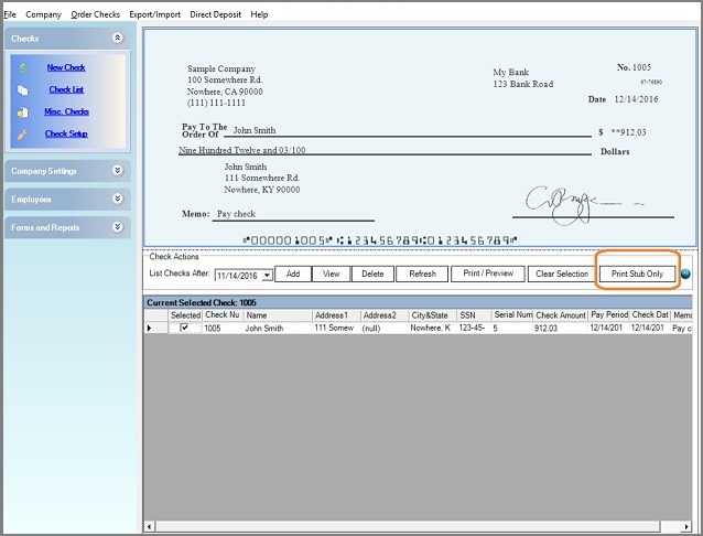 paycheck printing