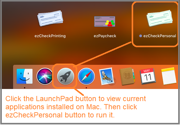 launch mac check writer