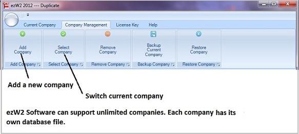 W2 software company management screen