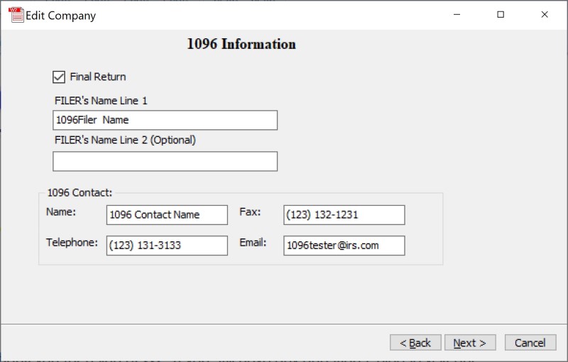 fill out form 1096 information