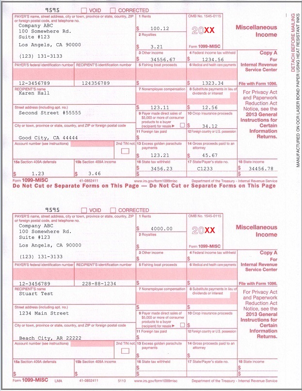 How To Fill Out 1099 Misc Irs Red Forms