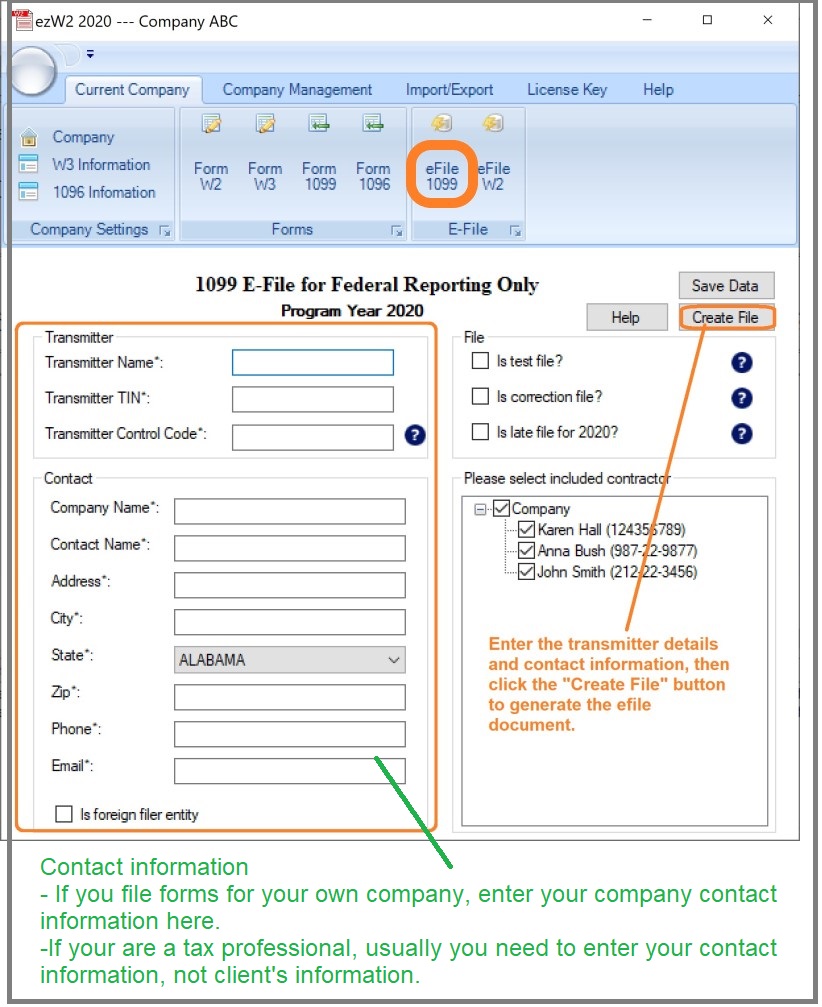 efile1099 nec forms