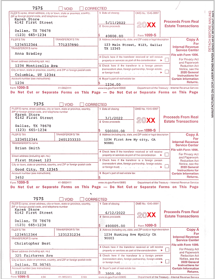 1099-S copy A for IRS