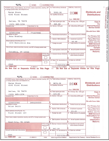 1099 DIV IRS copy A