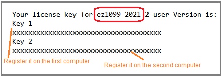 ez1099 2-user key message