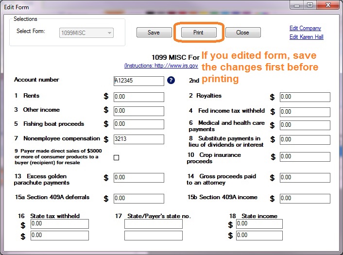 print 1099 form