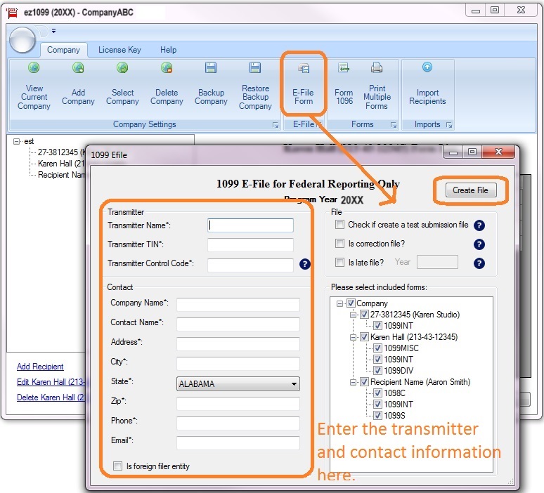 efile1099 misc forms