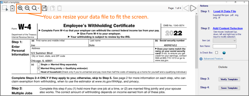 load data file on screen