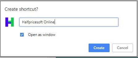 enter the name for chrome shortcut