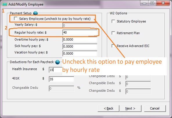 add an employee paid by hourly rate