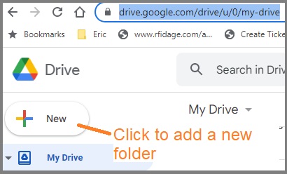 Google Drive add a new folder