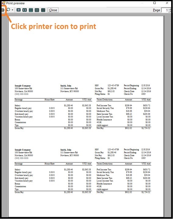 paycheck stubs printing