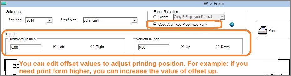 print W2 forms alignment