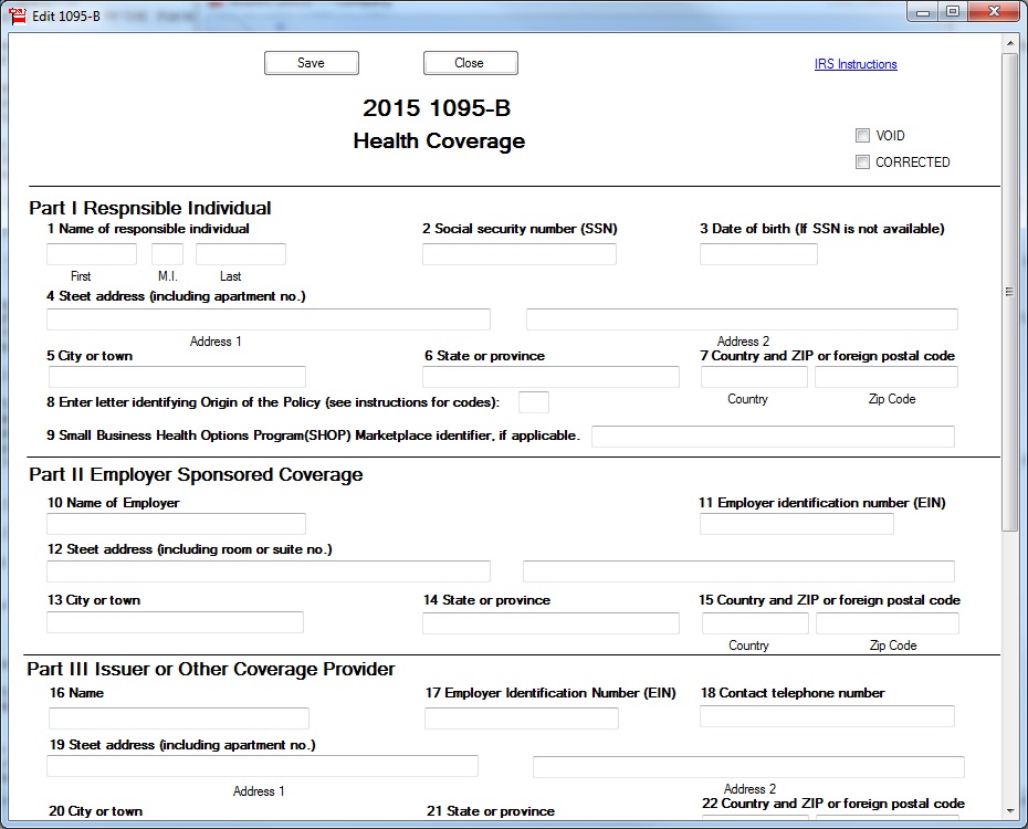 add 1095-B form