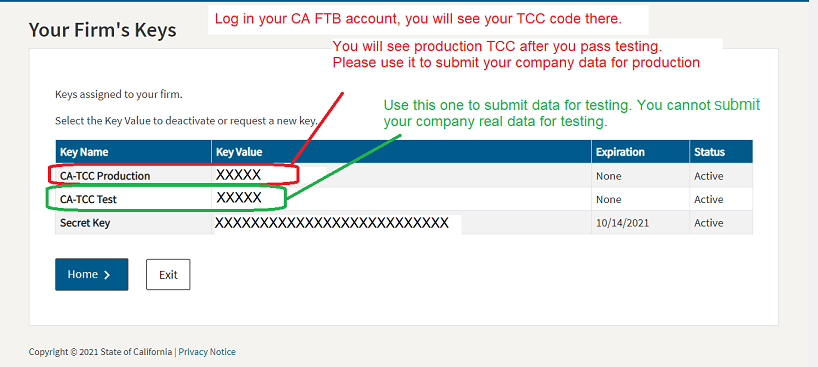 CA TCC code