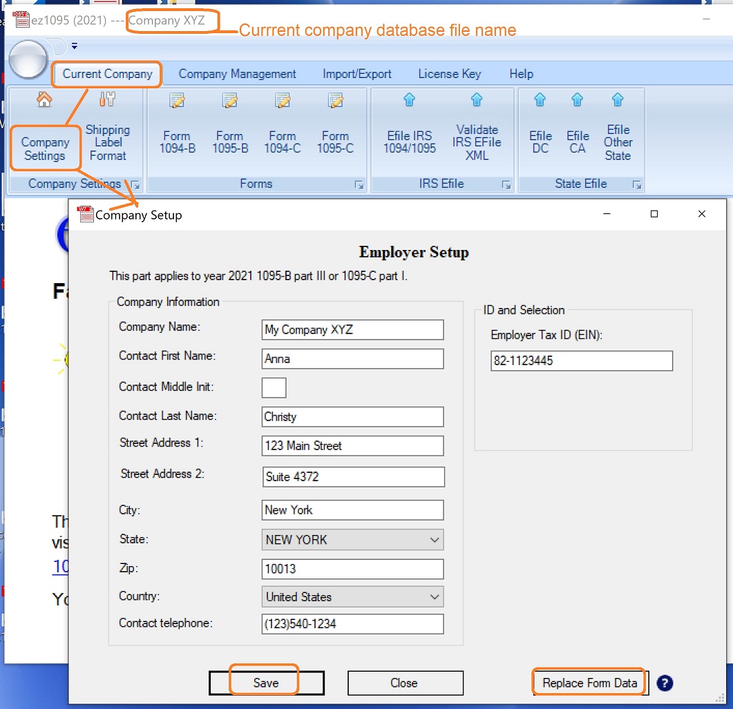 setup company information