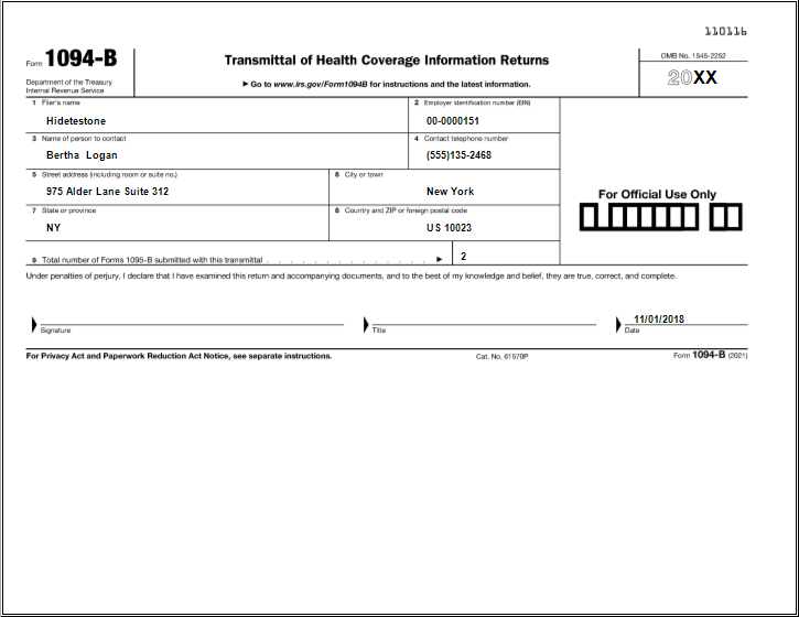 1094B form printed by ez1095 software