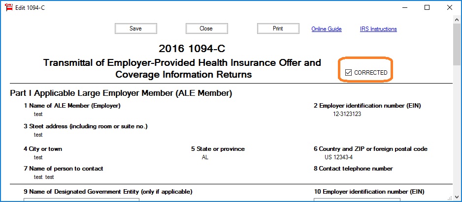 print corrected 1094-c form