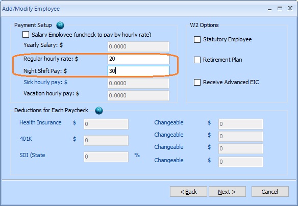 add new shift rate