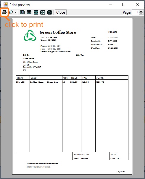 preview invoice