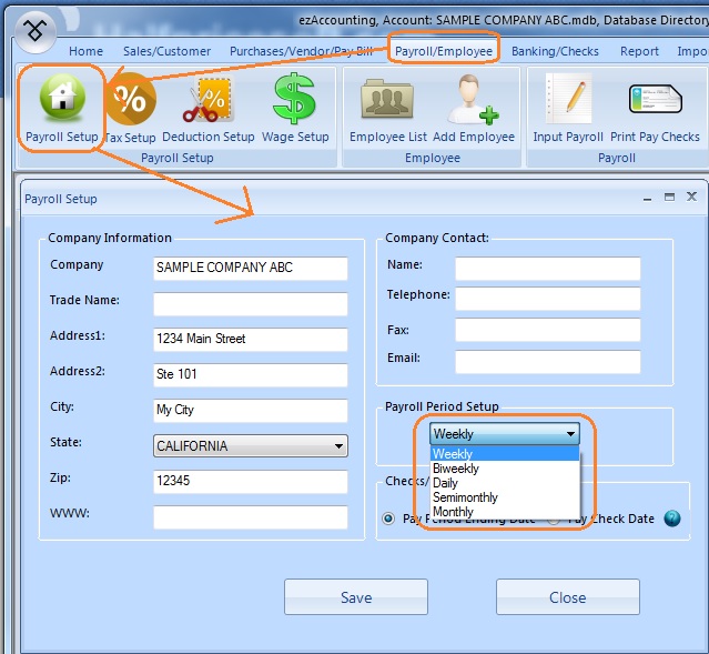 pay period setup