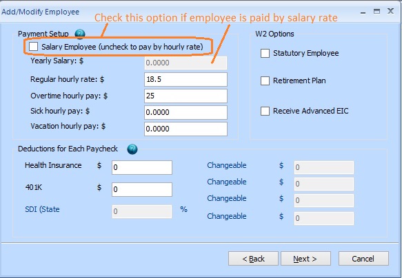employee pay rate set up