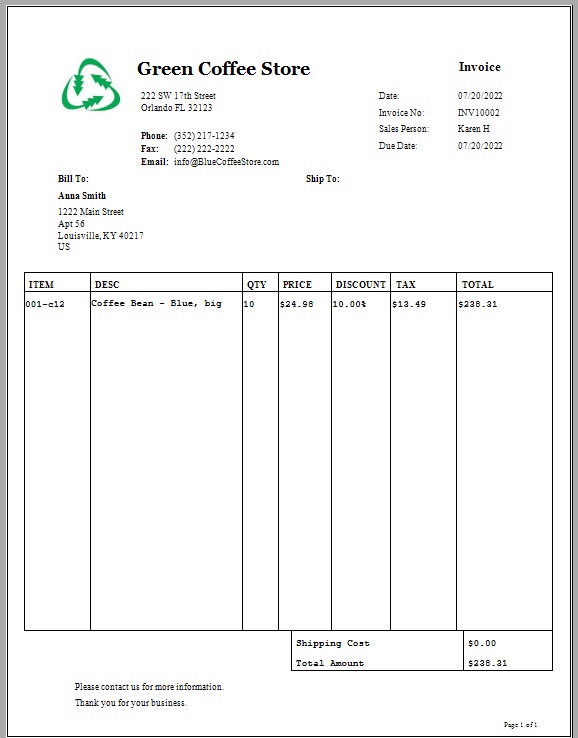 sample invoice 1