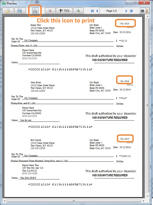 set up draft check in 3-per-page