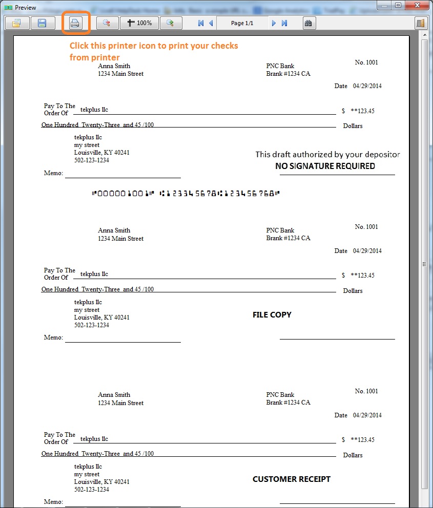 ezCheckDraft - Print Professional Bank Draft Checks with MICR Encoding