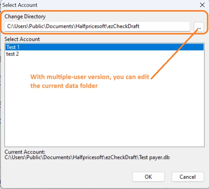 select account single-user version