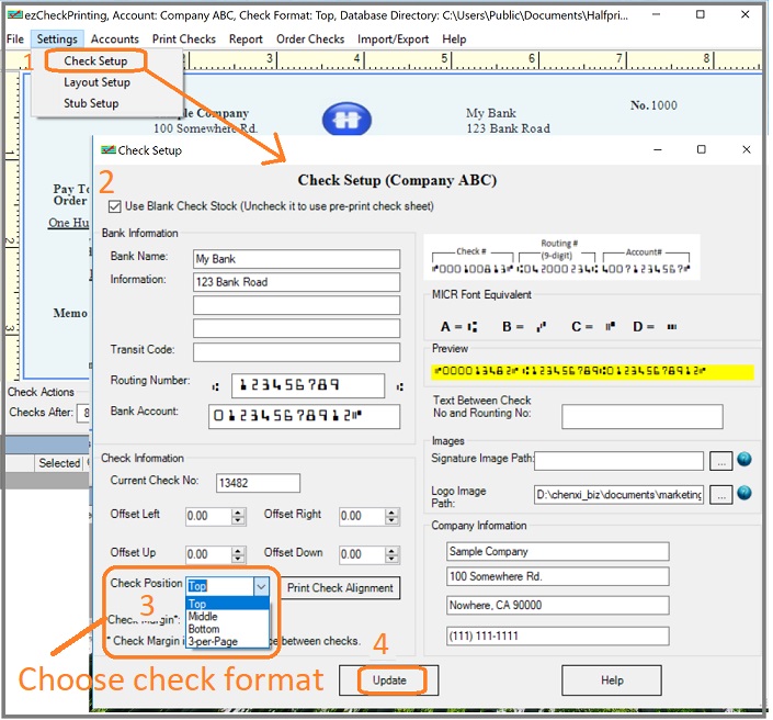 ezCheckPrinting check format