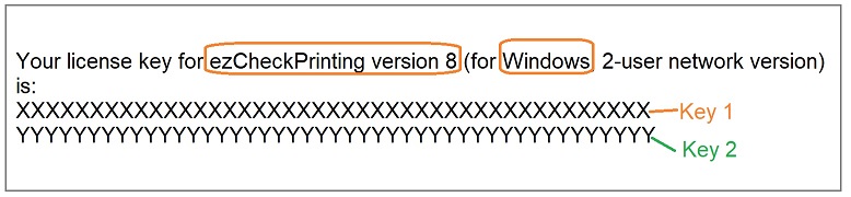 ezCheckPrinting multiple-user key code