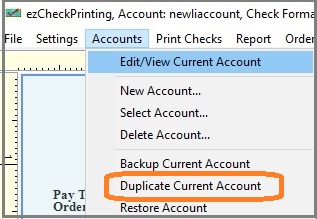 duplicate account menu 