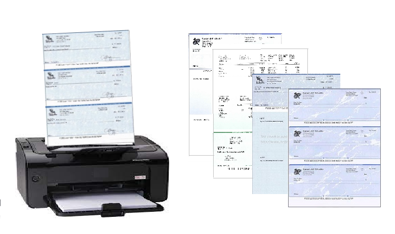 print Quicken checks on blank stock with laser printer in house