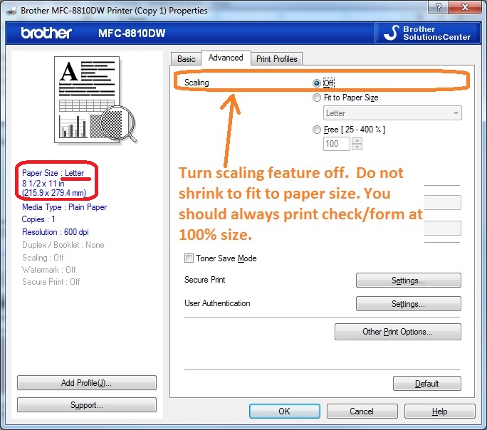 printer properties