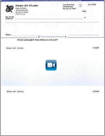 Quickbooks compatible check printed by ezCheckPrinting software