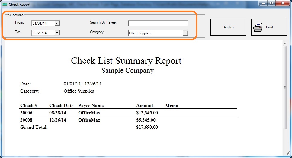 ezCheckPrintign Reports