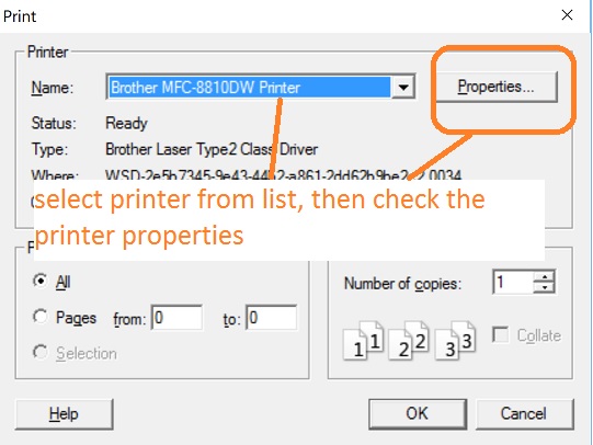 printer properties