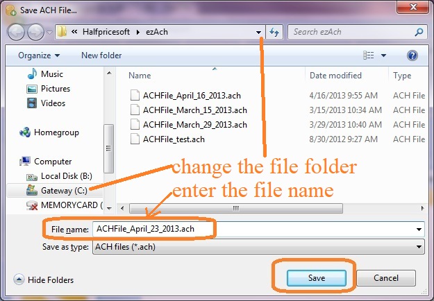 create ACH file