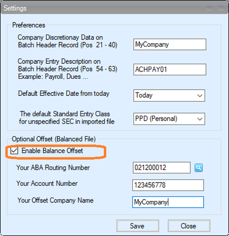 balanced ACH file