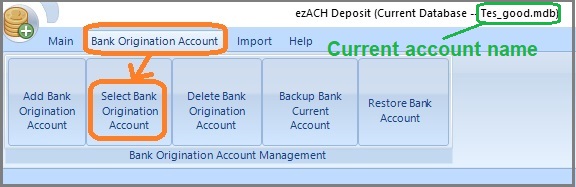 ezACH select account menu