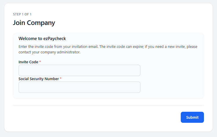 enter invite code and ssn