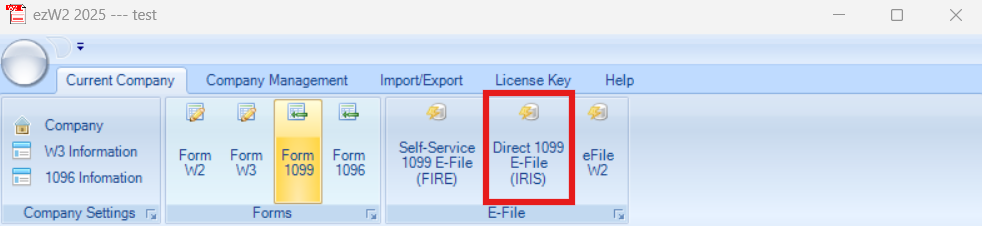 start eFiling process 1099-NEC