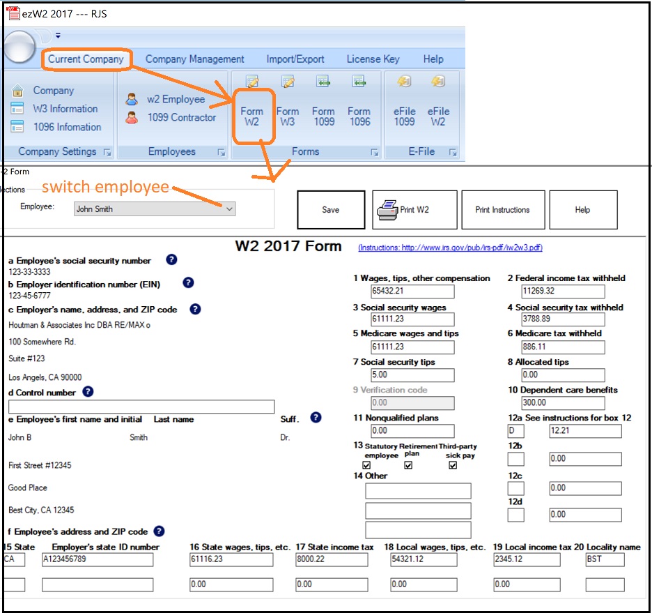 fill out W2 form